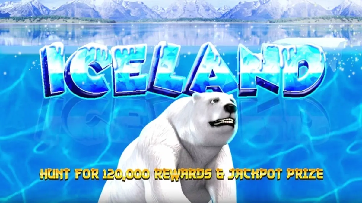 Interface do jogo de slot Iceland com tema gelado